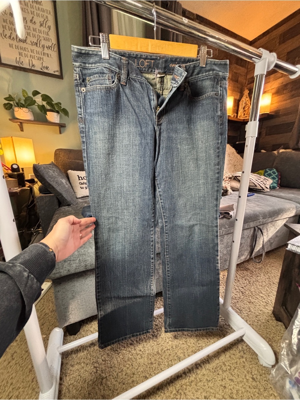 LOFT Dark Blue Straight Leg Jeans